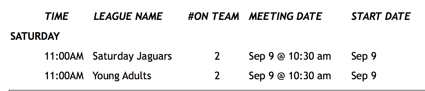 Youth League Summer 2023-07-15