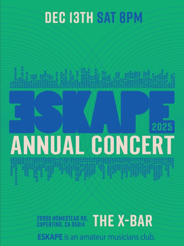 🎶✨ ESKAPE Annual Concert 2025 at The X-Bar! 🎸

This event is hosted in partnership with ESKAPE — an incredible amateur musicians club bringing local talent together.

Although this showcase isn’t open to the public, we love collaborating with passionate performers and creative communities who want to bring their music to our stage.

Interested in performing or hosting an event at The X-Bar?

📧 Email: xbarevent@gmail.com

📞 Call: (408) 255-5700

🌐 Visit: https://www.thex.bar/

#XBarCupertino #HomesteadBowl #LiveMusic #CupertinoEvents #BayAreaMusic #SupportLocalArtists #ESKAPE #MusicCommunity #VenueLife
